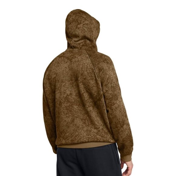 Men's Under Armour Rival Fleece Tech Camo Hoodie-Small-Coyote - Picture 2 of 7